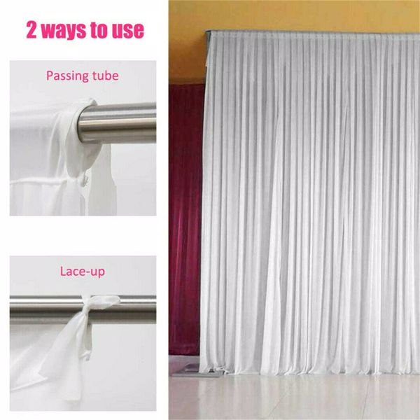 3MX3M White Stage Wedding Party Backdrop Photography Background Drape Curtains