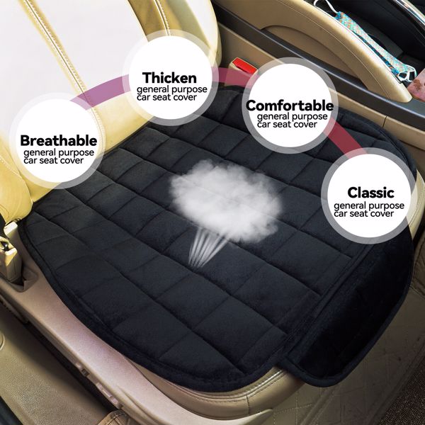 2X Car Front Row Seat Cover Pad Plush Lattice Protector Cushions Mat Universal