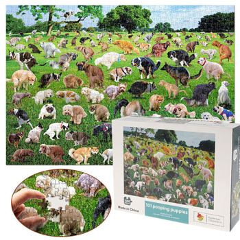 1000 Pieces Jigsaw Puzzle 101 Pooping Puppies Dogs Pooping Puzzles