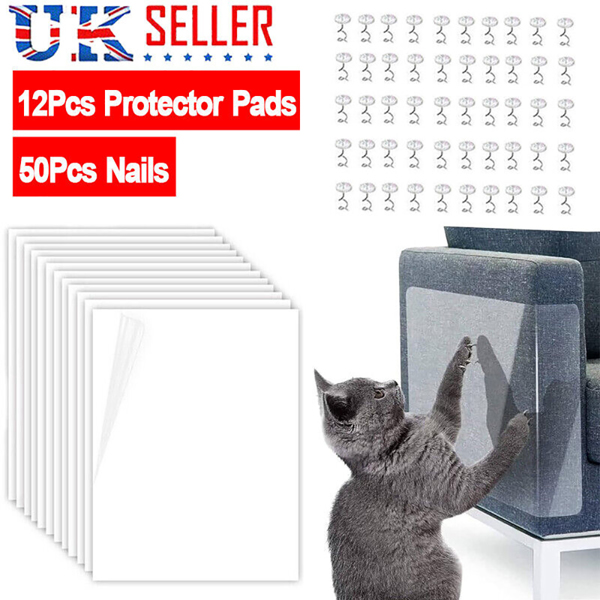 12X Pet Cat Scratch Guard Mat Cat Scratching Post Furniture Sofa Seat Protectors