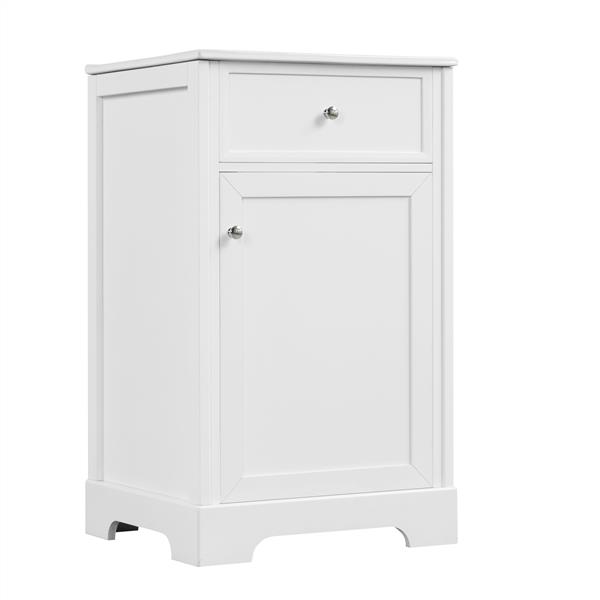 20" Bathroom Vanity with Sink, Bathroom Cabinet with Soft Closing Door, Storage Rack and Adjustable Shelve, White