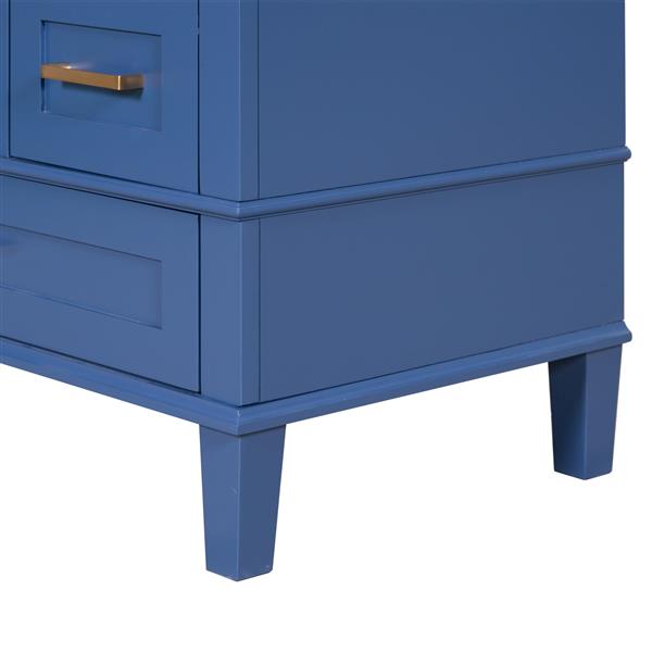 30" Bathroom Vanity , Modern Bathroom Cabinet with Sink Combo Set, Bathroom Storage Cabinet with a Soft Closing Door and 3 Drawers, Solid Wood Frame(Blue)