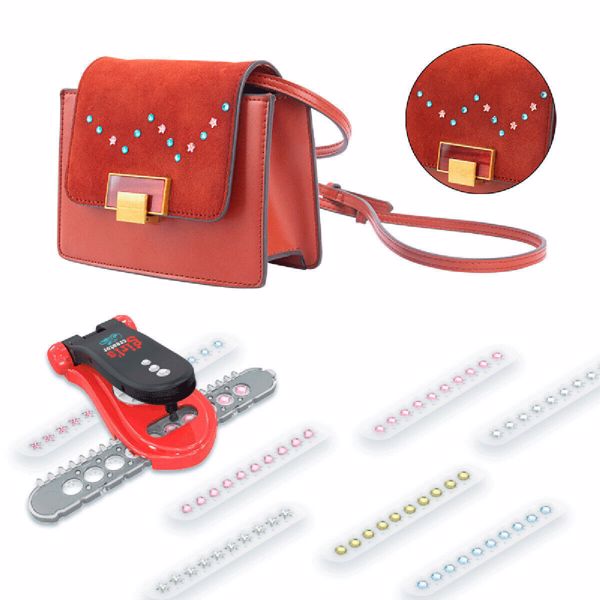 Hair Diamond Gems Stapler Shining BlingBling Clips Sparkle Machine Set for Decor