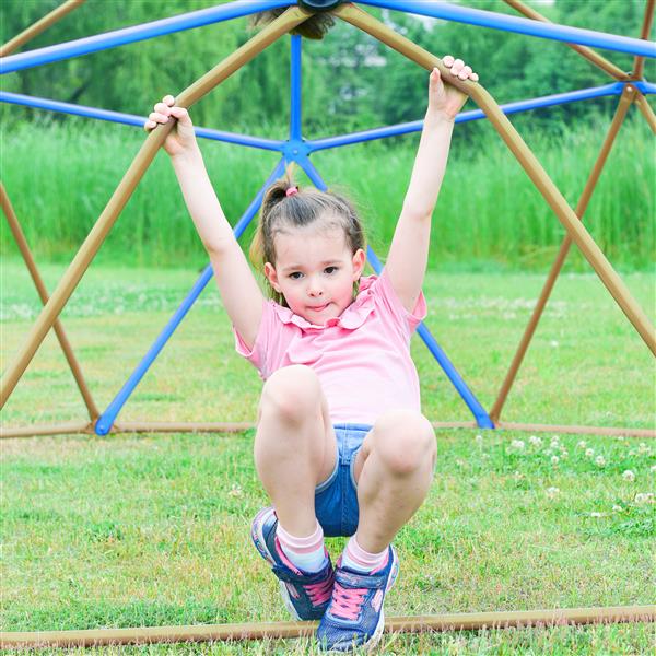 Kids Climbing Dome Tower - 12 ft Jungle Gym Geometric Playground Dome Climber Monkey Bars Play Center, Rust & UV Resistant Steel Supporting 1000 LBS