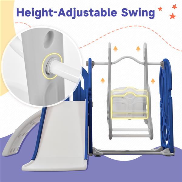 Toddler Slide and Swing Set 5 in 1, Kids Playground Climber Slide Playset with Basketball Hoop  Combination for Babies Indoor & Outdoor