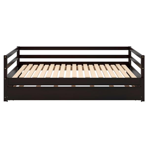 Twin or Double Twin Daybed with Trundle,Espresso