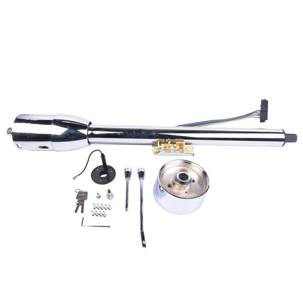 Chrome 30" Manual Tilt Steering Column Floor Shift GM Universal w/ Key+Adapter