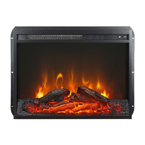 23 inch electric fireplace insert, cost-effective heater with log set & realistic flame, overheating protection