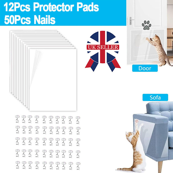 12X Pet Cat Scratch Guard Mat Cat Scratching Post Furniture Sofa Seat Protectors