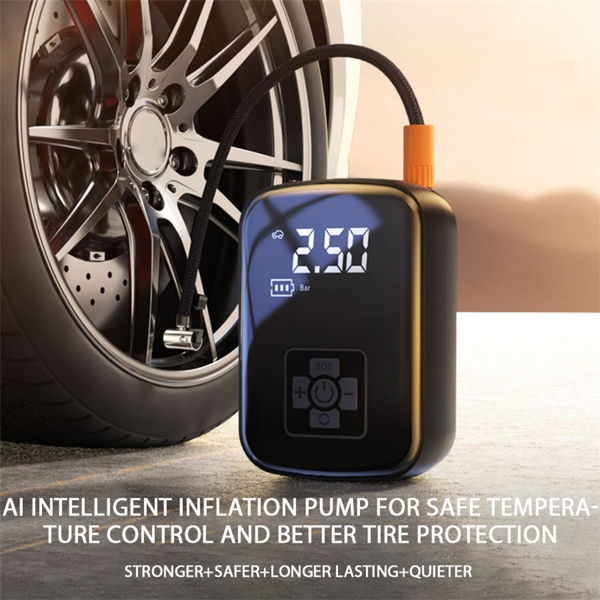 Portable Wireless Tire Inflation Pump: 3600mAh Cordless Inflation Pump with LED Lighting, Suitable for Cars/Motorcycles/Bicycles