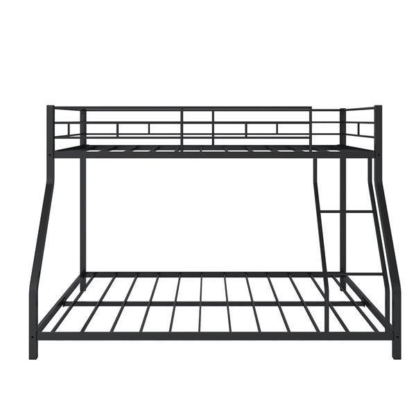 Twin Over Twin Metal Bunk Bed with Trundle Heavy Duty Twin Size Metal Bunk Beds Frame with 2 Side Ladders Convertible Bunkbed with Safety Guard Rails,No Box Spring Needed (Black/Silver)