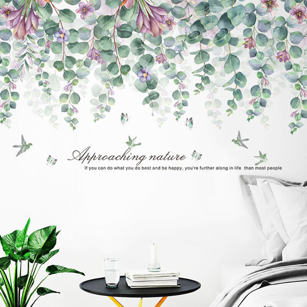 Tropical Leaves Green Plant Wall Stickers PVC Decal Nursery Art-Mural Home-Decor