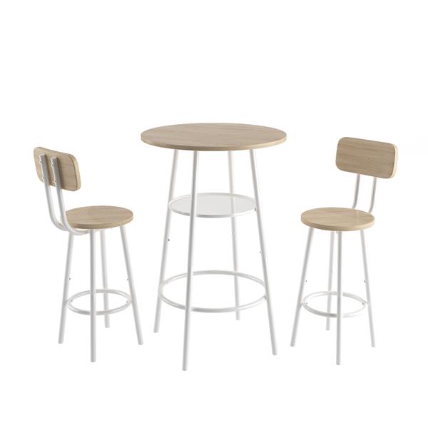 Bar table, equipped with 2 bar stools , with backrest and partition