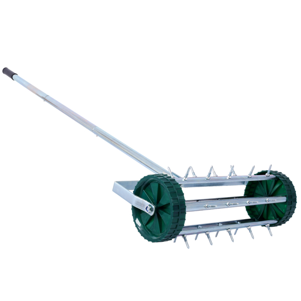 Spike Lawn Aerator, Heavy Duty Rolling Lawn Aerator, Garden Yard Rotary Push Lawn Aeration with Steel Handle 