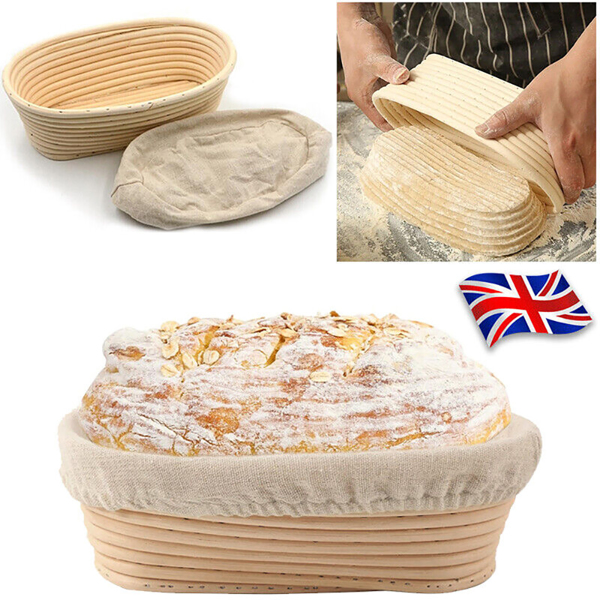 UK Oval Bread Proofing Proving Basket Rattan Banneton Brotform Dough Tool DIY