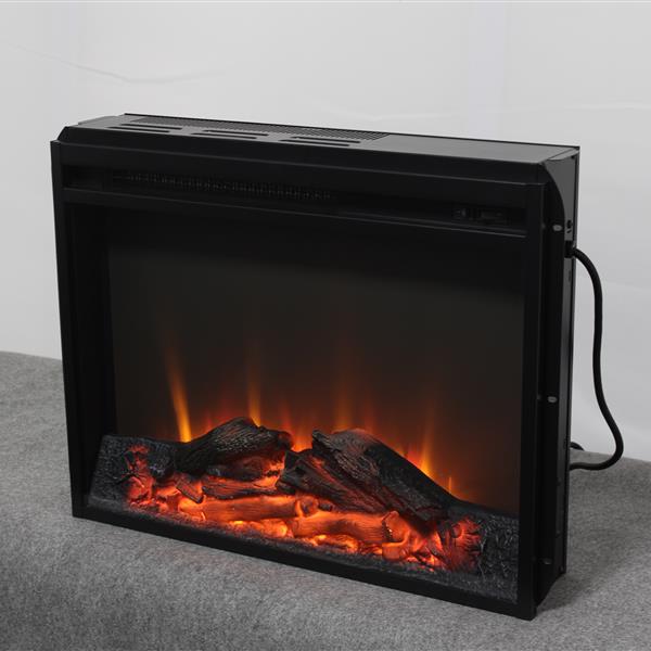 23 inch electric fireplace insert, cost-effective heater with log set & realistic flame, overheating protection