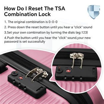 Luggage 4 Piece Set with Spinner Wheels, Hardshell Lightweight Suitcase with TSA Lock,Checked Luggage,Pink(12/20/24/28in)