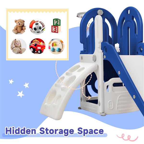 Toddler Climber and Slide Set 4 in 1, Kids Playground Climber  Slide Playset with Basketball Hoop Play Combination for Babies Indoor & Outdoor