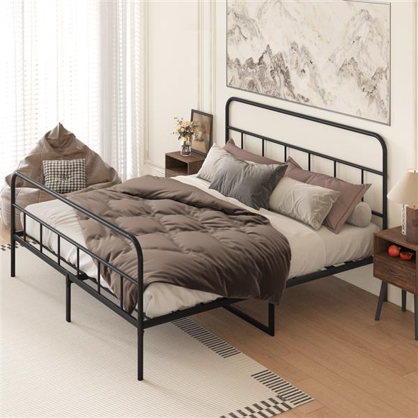 Metal Platform Bed frame with Headboard, Sturdy Metal Frame, No Box Spring Needed(King)