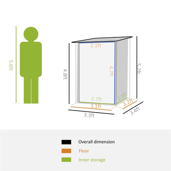 Outdoor Garden Storage Shed Galvanized Steel Tool House ( Amazon Shipping)（Prohibited by WalMart）