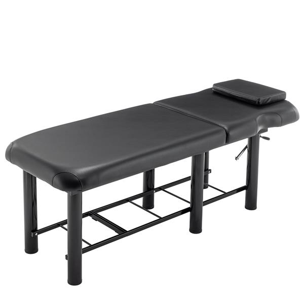 Professioanl Massage Table , Backrest Adjustable, Removable Headrest, Bottom Shelf Storage , Memory Foam Layer Salon Bed,Black