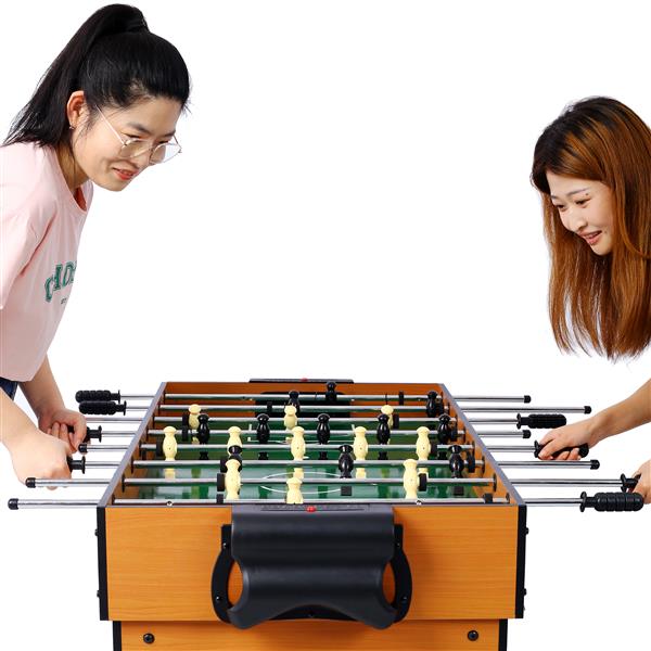 5-in-1 Multi-Game Table - Billiards, Push Hockey, Foosball, Ping Pong, and Basketball  brown/red