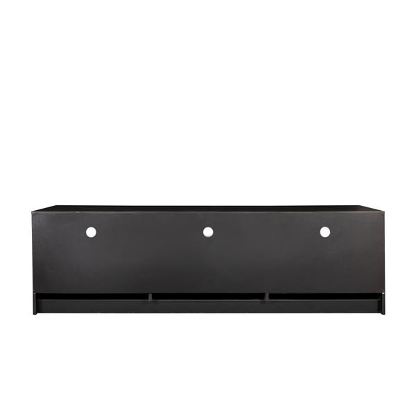 Black modern minimalist TV cabinet 80 inch TV stand, open locker Living Room Bedroom