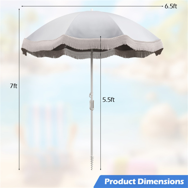 6.5-foot outdoor umbrella, elegant white 