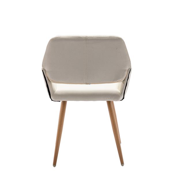 Hengming Small Modern Living Dining Room Chairs Fabric Mid-Century Upholstered Side Seat Club Guest with Metal Legs Legs (Beige)1pcs/ctn.