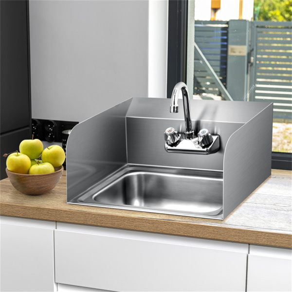 Wall mounted sink with faucet