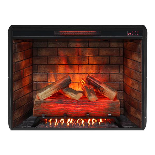 33 inch Infrared Electric Fireplace Insert, Touch Panel Home Decor Heater, Smokeless Firebox With Trim Kit