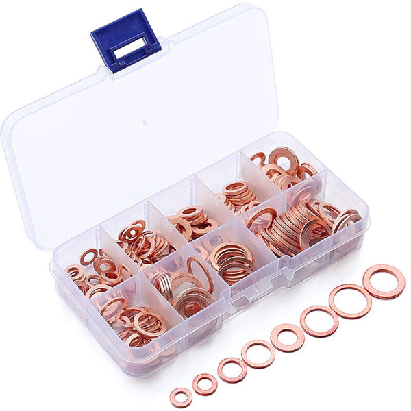 200Pcs Copper Washers Diesel Injector Washers Seal Assortment Set New UK