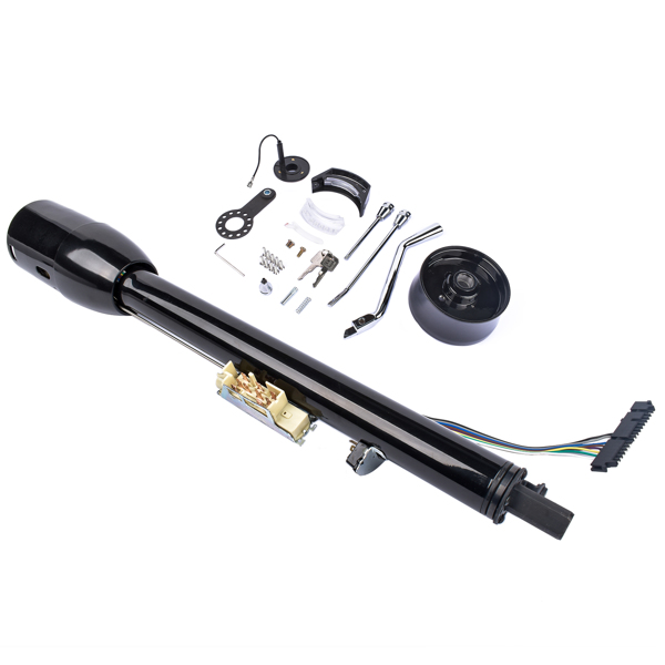 28" Black Stainless GM Tilt Steering Column with Key & Adapter R91004BK-28"