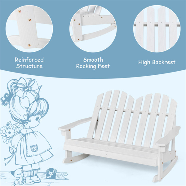 Outdoor solid wood rocking chair for children