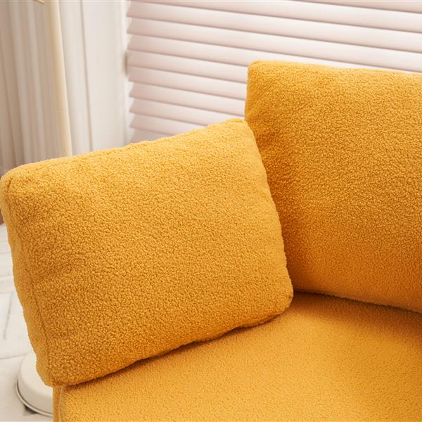 Fabric Swivel And Storage Chair With Back Cushion For Living Room,Yellow