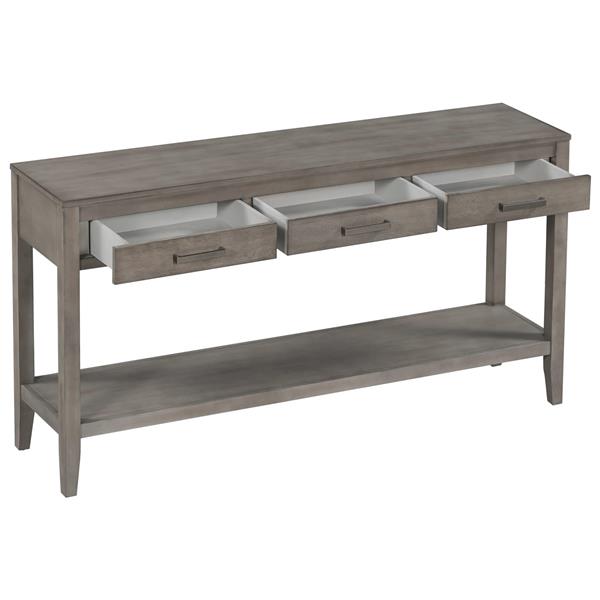 Contemporary 3-Drawer Console Table with 1 Shelf, Entrance Table for Entryway, Hallway, Living Room, Foyer, Corridor