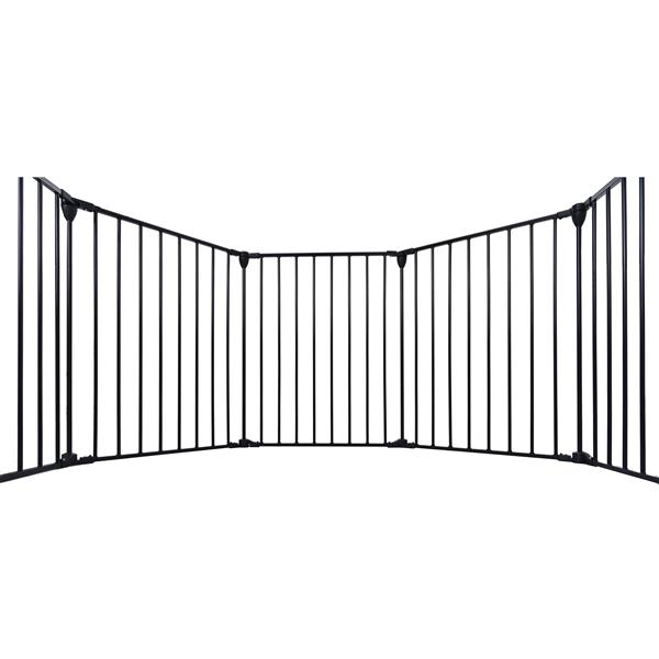 200" Adjustable Safety Gate 8 Panels Play Yard Metal Doorways Fireplace Fence Christmas Tree Fence Gate for House Stairs Gate prohibited area fence