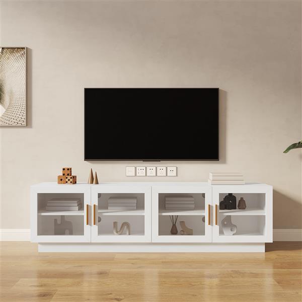 70.87" TV Stand , Modern TV Cabinet & Entertainment Center with Shelves, Wood Storage Cabinet for Living Room or Bedroom