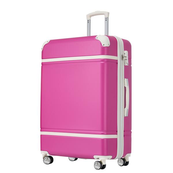 24 IN Luggage 1 Piece with TSA lock , Expandable Lightweight Suitcase Spinner Wheels, Vintage Luggage,Pink