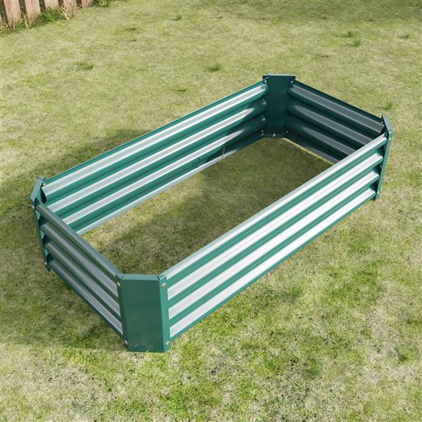 Metal Raised Garden Bed, Rectangle Raised Planter 4×2×1ft  for Flowers Plants, Vegetables Herb Veezyo Green