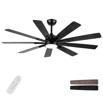 Mordern Farmhouse 62 In Black Ceiling Fan with Remote Control