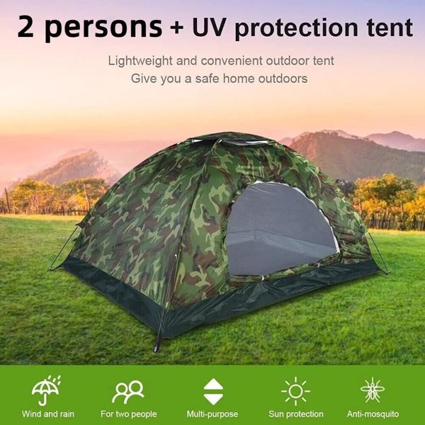 Pop Up Hiking Tent 1-2 Man Person Family Camping Outdoor Festival Shelter