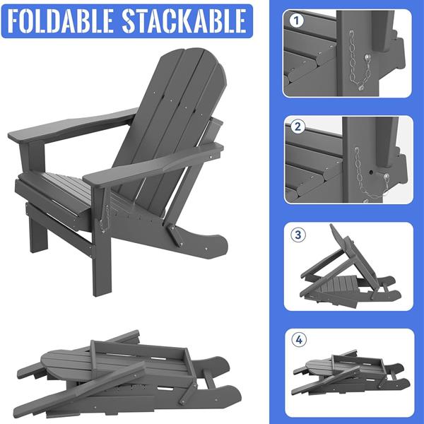 Folding Adirondack Chair, Relaxing Stackable Arm Rest Ernomic HDPE All-Weather Adirondack Chair