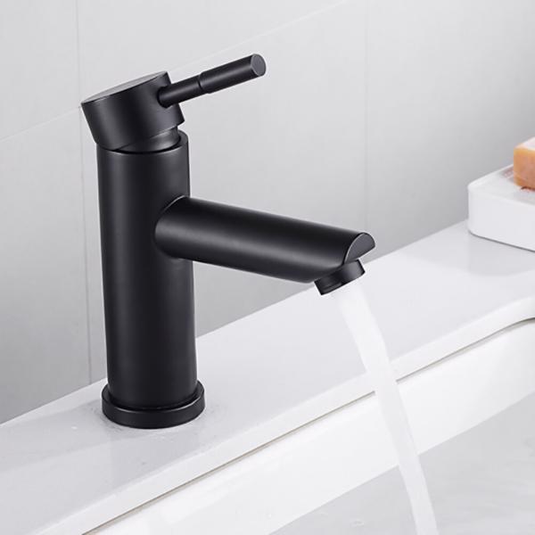 Modern basin sink faucet matte black brass single handle bathroom single faucet