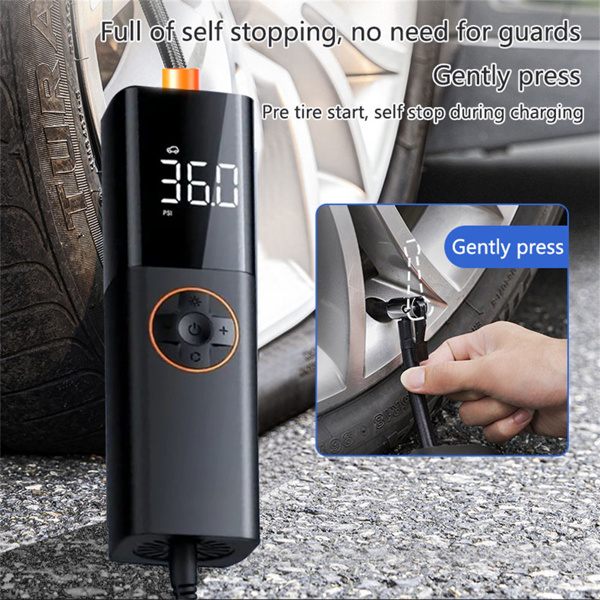  Multifunctional Car Inflation Pump Mini Intelligent Handheld Car Portable Inflation Pump Digital Display Fast Charging Wireless Inflation Pump