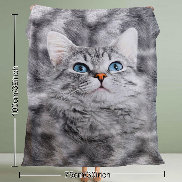 Cat Blankets for Cat Lovers Cute Cat Blanket for Girls Women Fleece Cat Flannel Throw Blanket Black and White Cat Print Blanket Fuzzy Cat Blanket Throw 130X150cm