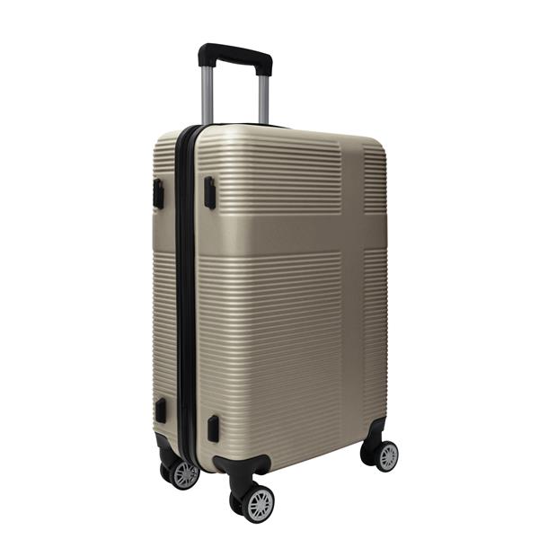 Luggage 4 Piece Set with Spinner Wheels, Hardshell Lightweight Suitcase with TSA Lock,Checked Luggage,Champagne(12/20/24/28in)