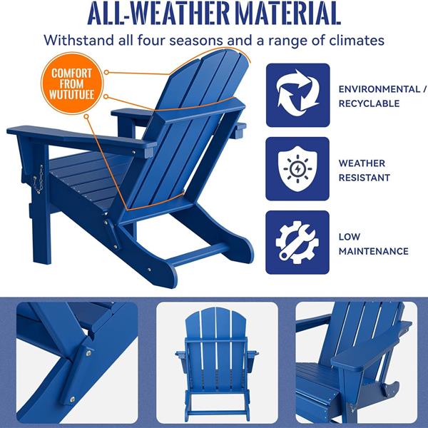 Folding Adirondack Chair, Relaxing Stackable Arm Rest Ernomic HDPE All-Weather Adirondack Chair