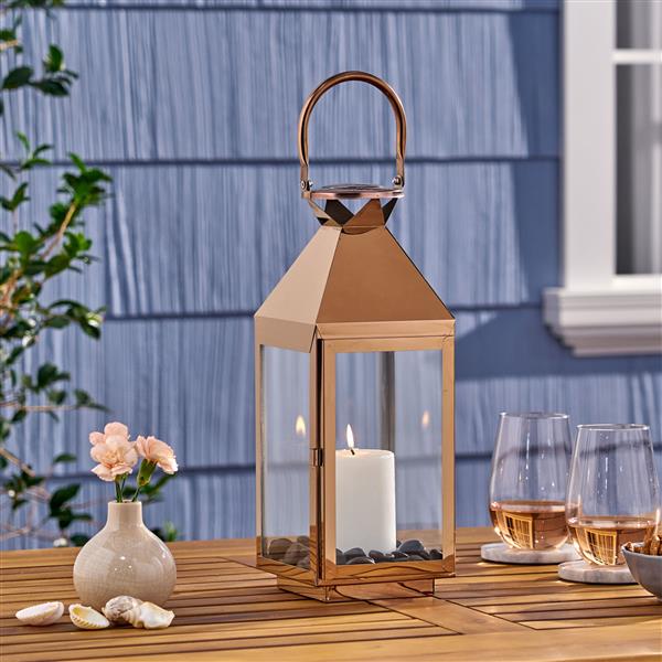 15.5'' H Stainless Steel Tabletop Lantern