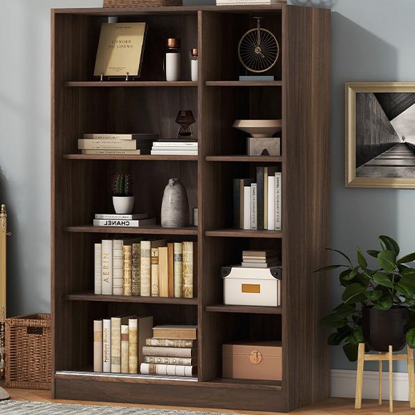 3-Door Shutter Wardrobe with shelves, Walnut